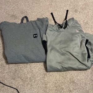 Under Armour & Nike Grey Athletic Hoodies